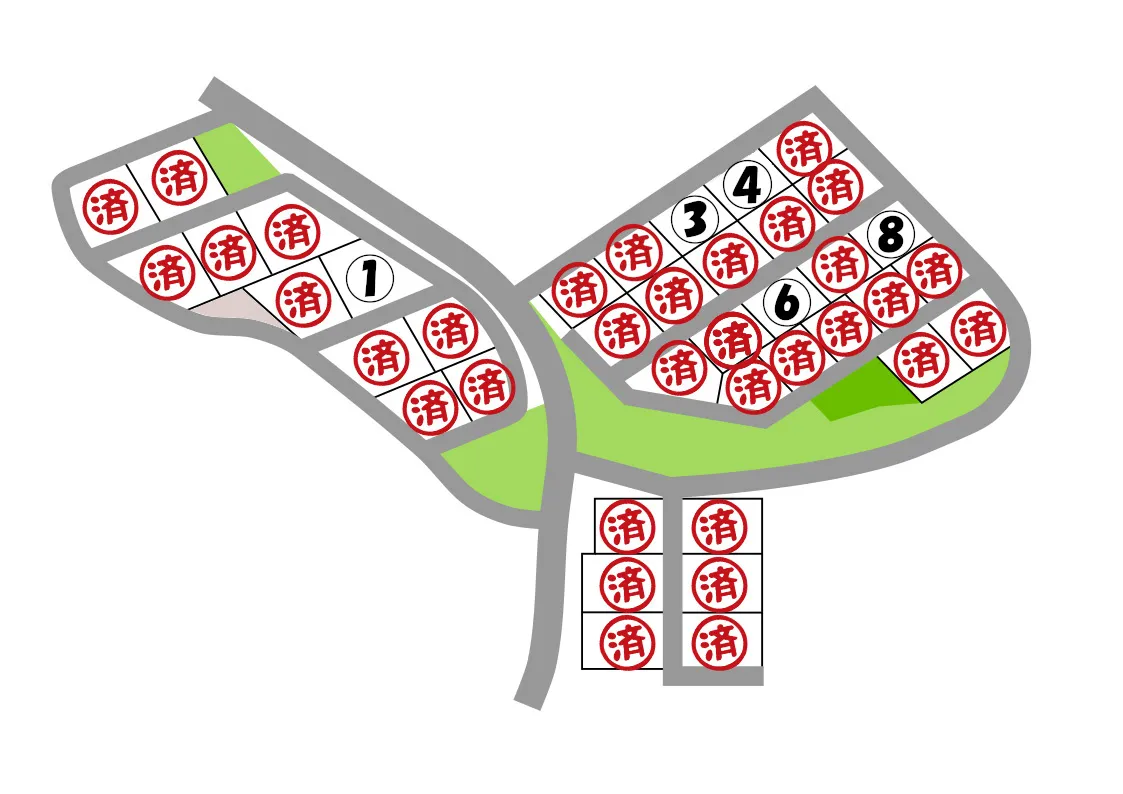 赤粉分譲地の区画配置図
