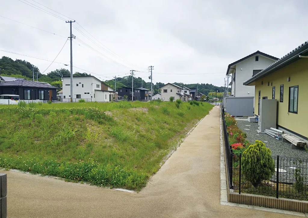 中満地区の整備された区画と周辺環境